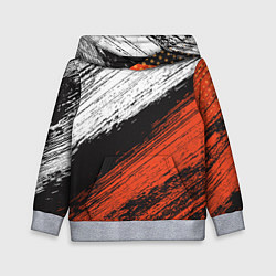 Толстовка-худи детская БЕЛО-РЫЖИЙ ГРАНЖ, цвет: 3D-меланж