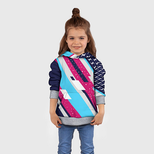 Детская толстовка Abstraction with lightning bolts / 3D-Меланж – фото 4