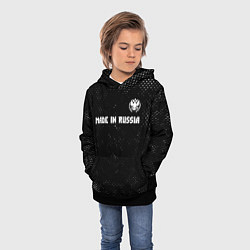 Толстовка-худи детская RUSSIA - ГЕРБ Made In Russia - Гранж, цвет: 3D-черный — фото 2
