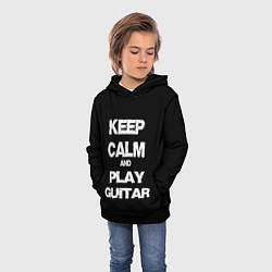 Толстовка-худи детская KEEP CALM AND PLAY GUITAR, цвет: 3D-черный — фото 2