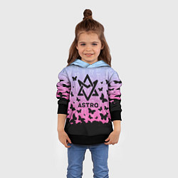 Толстовка-худи детская ASTRO БАБОЧКИ, цвет: 3D-черный — фото 2