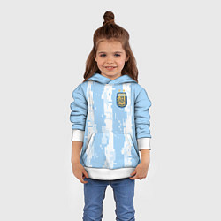 Толстовка-худи детская Сборная Аргентины Современная форма, цвет: 3D-белый — фото 2