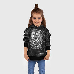 Толстовка-худи детская Рыба и якорь, цвет: 3D-черный — фото 2
