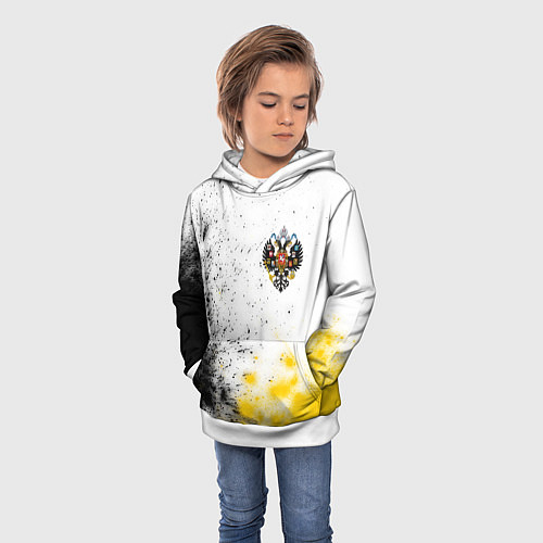 Детская толстовка RUSSIAN EMPIRE - ГЕРБ Краска / 3D-Белый – фото 3