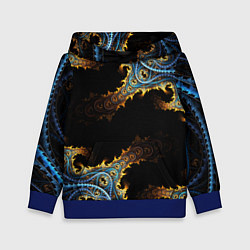 Толстовка-худи детская Огненные фракталы 3d, цвет: 3D-синий