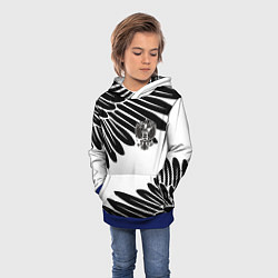 Толстовка-худи детская ГЕРБ РОССИИ КРЫЛЬЯ СВОБОДЫ, цвет: 3D-синий — фото 2