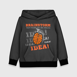 Толстовка-худи детская Мозговой Штурм Brainstorm, цвет: 3D-черный