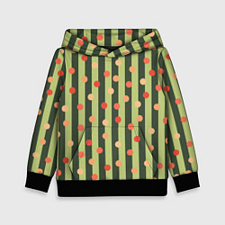 Толстовка-худи детская Забавный полосато-гороховый принт, цвет: 3D-черный