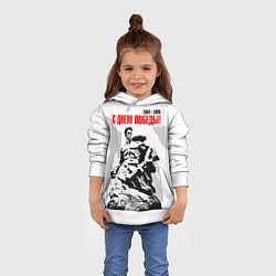 Толстовка-худи детская С Днем Победы! Защитник Сталинграда, цвет: 3D-белый — фото 2
