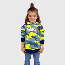 Толстовка-худи детская Roblox Камуфляж Жёлто-Голубой, цвет: 3D-синий — фото 2