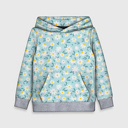 Толстовка-худи детская Весенние ромашки, цвет: 3D-меланж