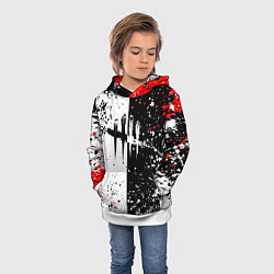 Толстовка-худи детская Dead by daylight брызги красок, цвет: 3D-белый — фото 2