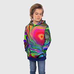 Толстовка-худи детская Expressive pattern Neon, цвет: 3D-синий — фото 2