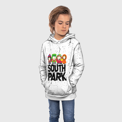 Детская толстовка Южный парк мультфильм - персонажи South Park / 3D-Белый – фото 3