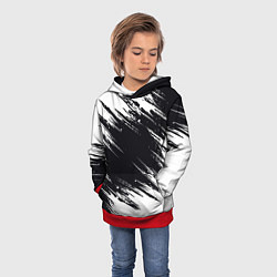 Толстовка-худи детская БЕЛАЯ КРАСКА БРЫЗГИ, цвет: 3D-красный — фото 2