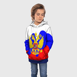 Толстовка-худи детская Герб россии герб, цвет: 3D-синий — фото 2