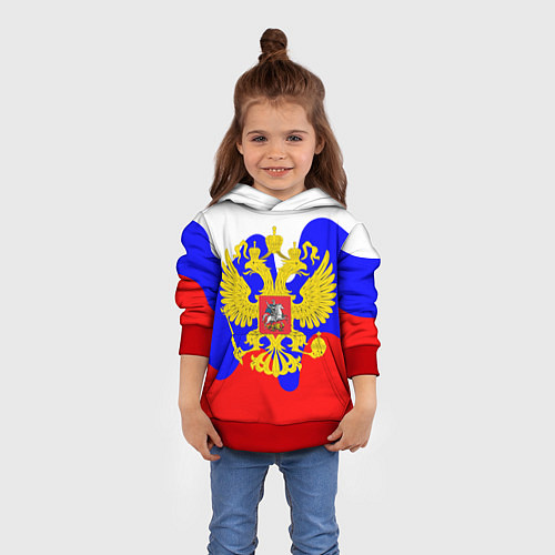 Детская толстовка Герб россии герб / 3D-Красный – фото 4