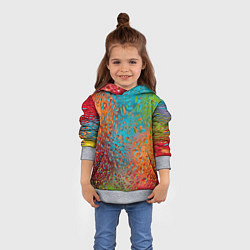 Толстовка-худи детская Капли на стекле Vanguard pattern, цвет: 3D-меланж — фото 2