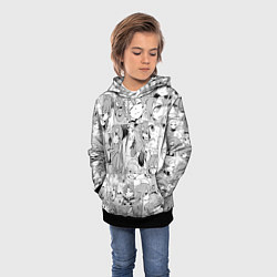 Толстовка-худи детская Реинкарнация безработного паттерн, цвет: 3D-черный — фото 2