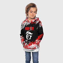 Толстовка-худи детская Free Fire брызги красок, цвет: 3D-белый — фото 2