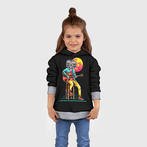 Детская толстовка РОБОТ МАГНИТОФОН / 3D-Меланж – фото 4