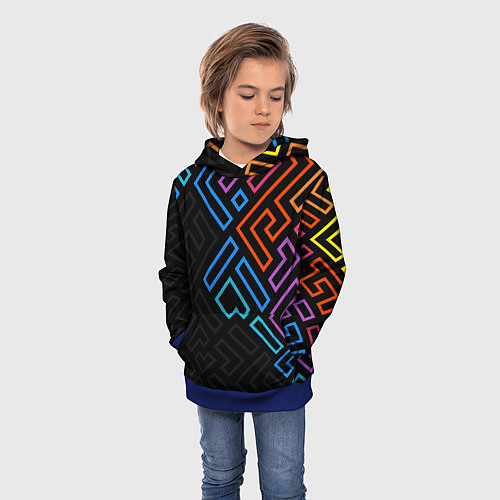 Детская толстовка НЕОНОВЫЕ ФИГУРЫ НЕОН / 3D-Синий – фото 3