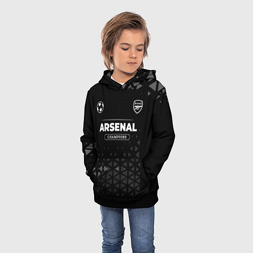 Детская толстовка Arsenal Форма Champions / 3D-Черный – фото 3