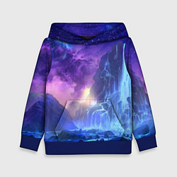 Детская толстовка Фантастический пейзаж Водопад Неон