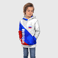 Толстовка-худи детская RUSSIA - SPORTWEAR - ТРИКОЛОР, цвет: 3D-белый — фото 2