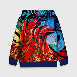 Толстовка-худи детская Abstract color pattern Fashion 2022, цвет: 3D-синий