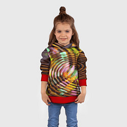 Толстовка-худи детская Цветные круги на воде, цвет: 3D-красный — фото 2