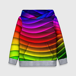 Толстовка-худи детская Color line neon pattern Abstraction Summer 2023, цвет: 3D-меланж