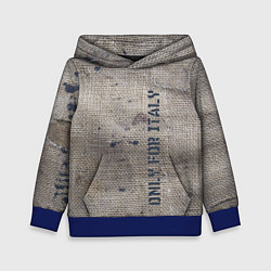 Толстовка-худи детская Only for Italy Мешковина Авангард Hype, цвет: 3D-синий