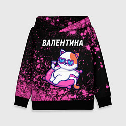 Толстовка-худи детская Валентина КОШЕЧКА Краска, цвет: 3D-черный