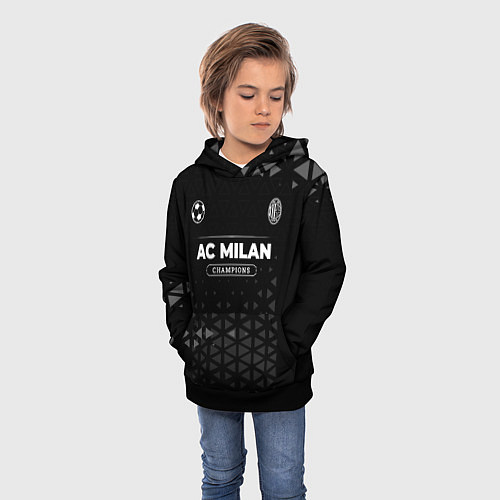 Детская толстовка AC Milan Форма Champions / 3D-Черный – фото 3