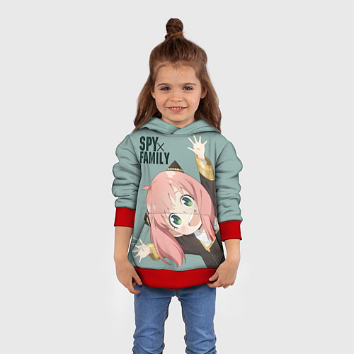 Детская толстовка Аня Форджер Spy Family / 3D-Красный – фото 4