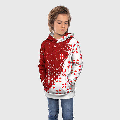Детская толстовка Resident Evil Umbrella Corporation паттерн / 3D-Белый – фото 3