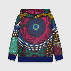 Толстовка-худи детская Африка Орнамент, цвет: 3D-синий