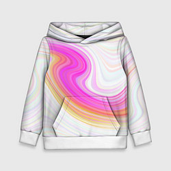 Толстовка-худи детская Abstract gradient lines, цвет: 3D-белый