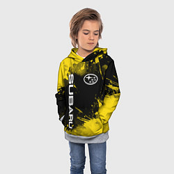 Толстовка-худи детская СУБАРУ - SUBARU Желтые пятна, цвет: 3D-меланж — фото 2