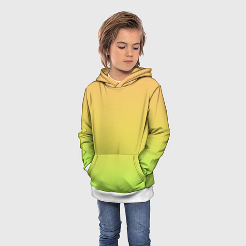 Детская толстовка GRADIEND YELLOW-GREEN / 3D-Белый – фото 3