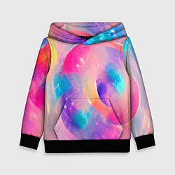 Толстовка-худи детская Многообразие красок, цвет: 3D-черный