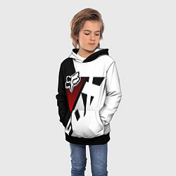 Толстовка-худи детская FOX RACING - ФОКС ЧЕРНЫЙ И БЕЛЫЙ, цвет: 3D-черный — фото 2