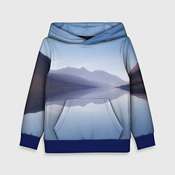 Толстовка-худи детская Горы Озеро Туман, цвет: 3D-синий