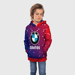 Толстовка-худи детская BMW Градиент Краска, цвет: 3D-красный — фото 2