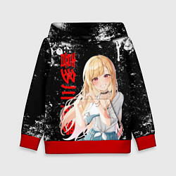 Толстовка-худи детская МАРИН КИТАГАВА - БРЫЗГИ КРАСКИ, цвет: 3D-красный