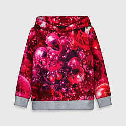 Толстовка-худи детская ВОЗДУШНО КРАСНЫЕ ШАРЫ, цвет: 3D-меланж
