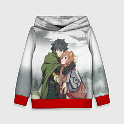 Толстовка-худи детская НАОФУМИ И РАФТАЛИЯ ВОСХОЖДЕНИЕ ГЕРОЯ ЩИТА, цвет: 3D-красный