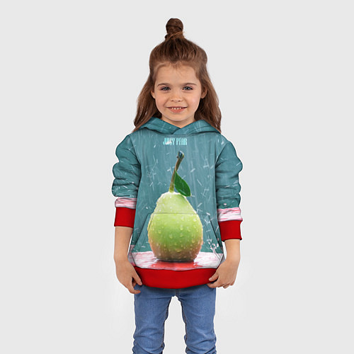 Детская толстовка Груша - juicy pear / 3D-Красный – фото 4