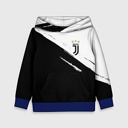 Толстовка-худи детская Juventus маленькое лого, цвет: 3D-синий